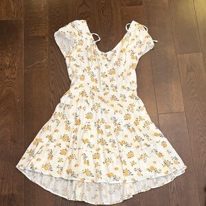 Hollister White and Yellow Floral Dress